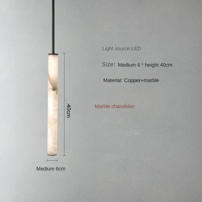 Modern Luxury Bedside Pendant Lights Kitchen Island Dining Table Retro Marble LED Chandeliers Living Room LED Lights for Decor