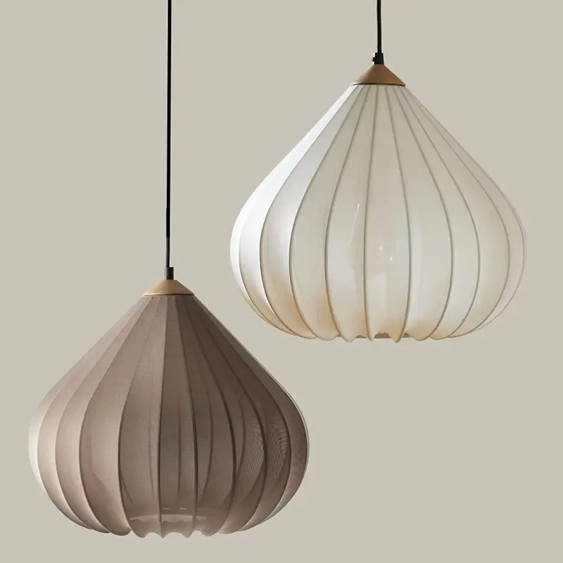 Vintage Cloth Bedroom Pendant Light Retro Fabric Restaurant Hotel Art Deco Chandelier Japan Living Room Light for Room Decor