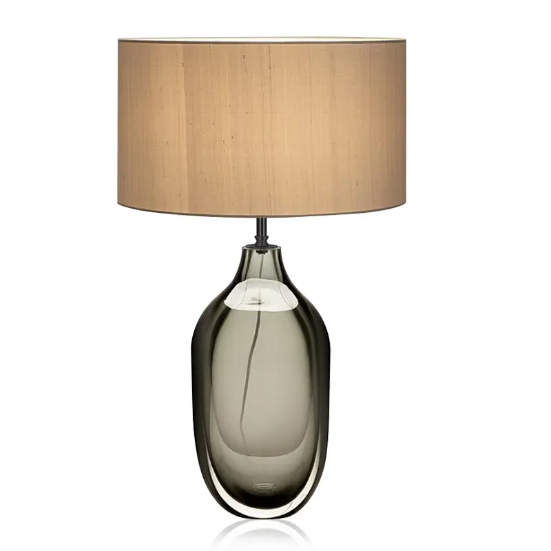 Modern Glaze Table Lamp Luxury Cloth Bedside Table Light Living Room Bedroom Porch Mood Light