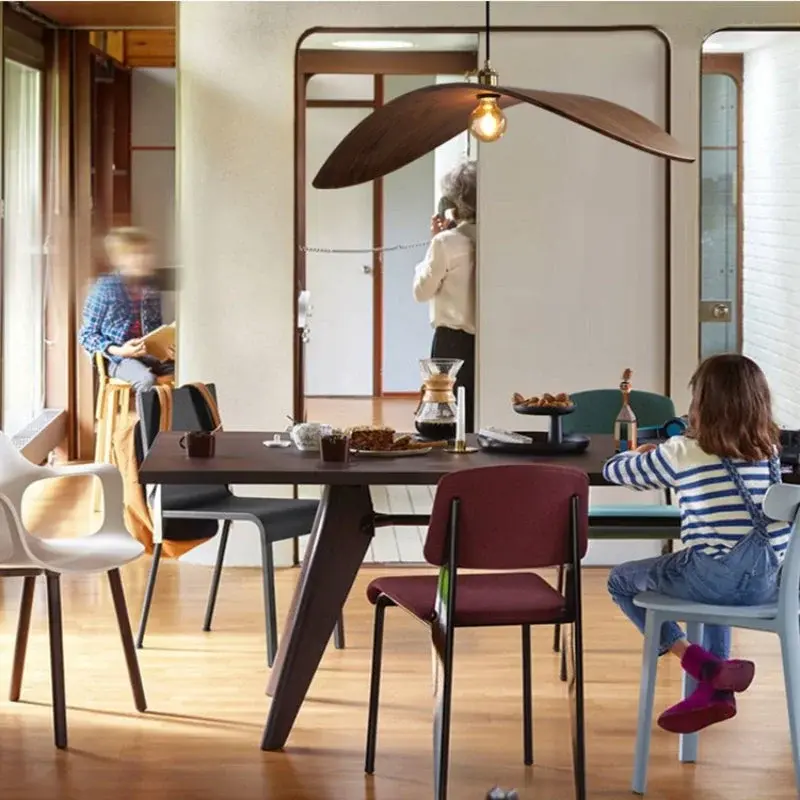Retro Solid Wood Pendant Light Japanese Wabi Sabi Kitchen Dining Room Hanging Lamp Living Room Bedroom E27 Led Light Mood Light