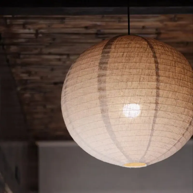 Japan Cloth Pendant Lights Wabi Sabi Fabric Sphere Chandelier Restaurant Hotel Shop Deco Hanging Light Living Room Lamps