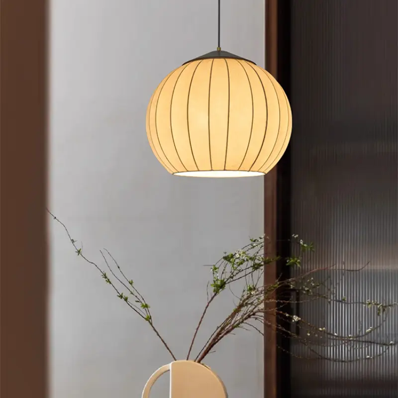 Japan Cloth Pendant Lights Wabi Sabi Retro Fabric Chandelier Living Room Restaurant Hanging Light for Room Decor Mood Light