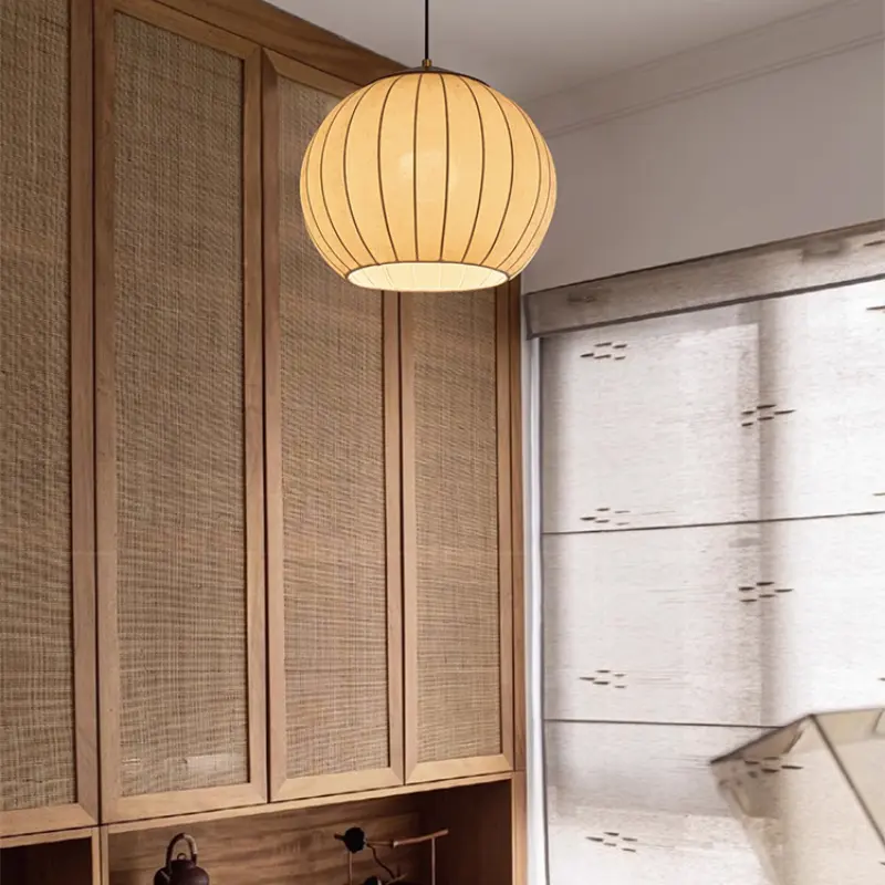 Japan Cloth Pendant Lights Wabi Sabi Retro Fabric Chandelier Living Room Restaurant Hanging Light for Room Decor Mood Light