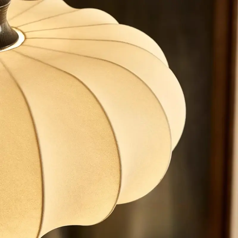 Retro Fabric Pendant Lights Vintage Wood Chandeliers Traditional Restaurant Hotel Classic Hanging Lamp Living Room Led Lights