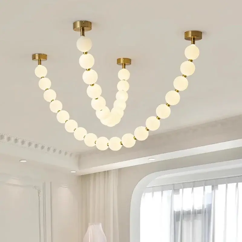 Nordic Necklace LED Pendant Lights Hotel Restaurant Shop Hall Luxury Ceiling Chandeliers Living Room Modern Art Decor Led Lights