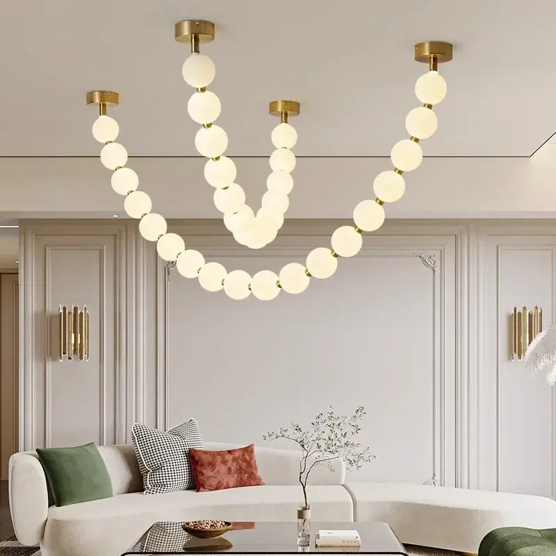 Nordic Necklace LED Pendant Lights Hotel Restaurant Shop Hall Luxury Ceiling Chandeliers Living Room Modern Art Decor Led Lights