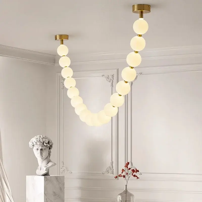 Nordic Necklace LED Pendant Lights Hotel Restaurant Shop Hall Luxury Ceiling Chandeliers Living Room Modern Art Decor Led Lights