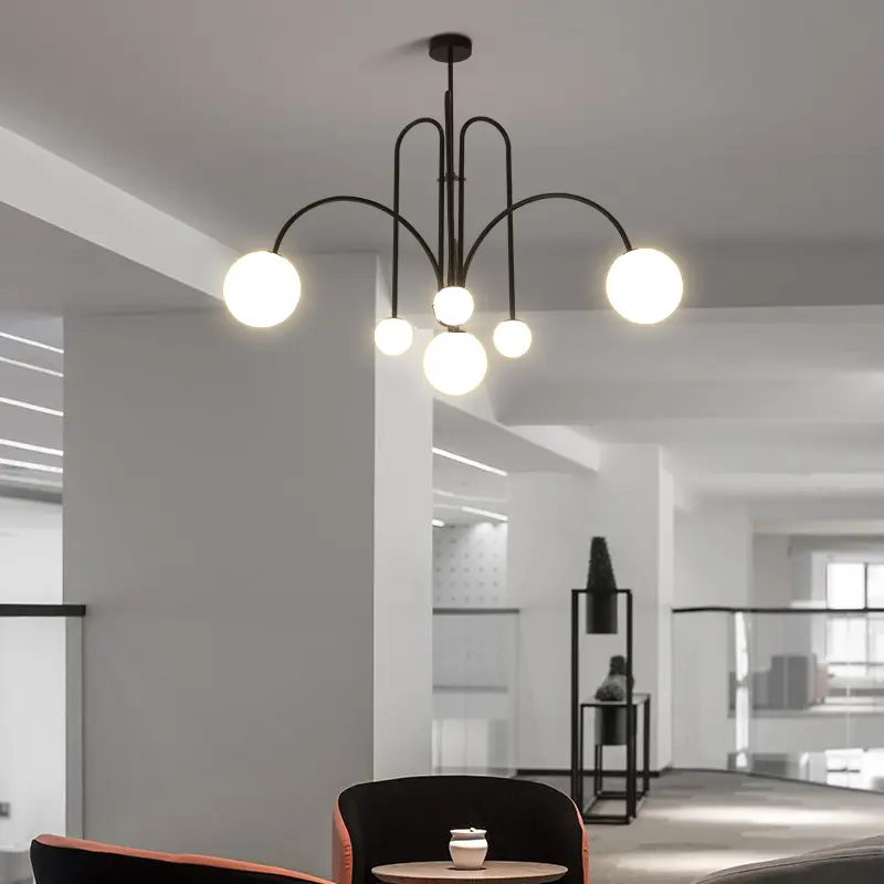 Chandelier Italian Room Decor Ceiling Lamp Magic Beans House Appliances Led Modern Iron Glass Style Pendant Lights for Home
