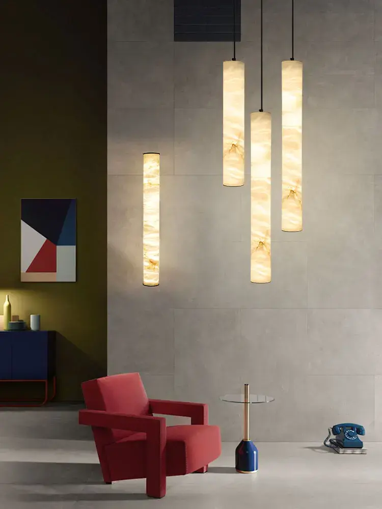 Natural Marble Pendant Lights Hotel Restaurant Porch Luxury Chandeliers Living Room Bedside Led Lights for Home Decor Lustre