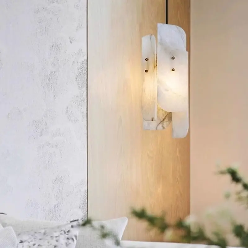 Natural Marble Art Pendant Lights Hotel Restaurant Hall Corridor Luxury Copper Chandelier Living Room Bedside Led Lights Fixture