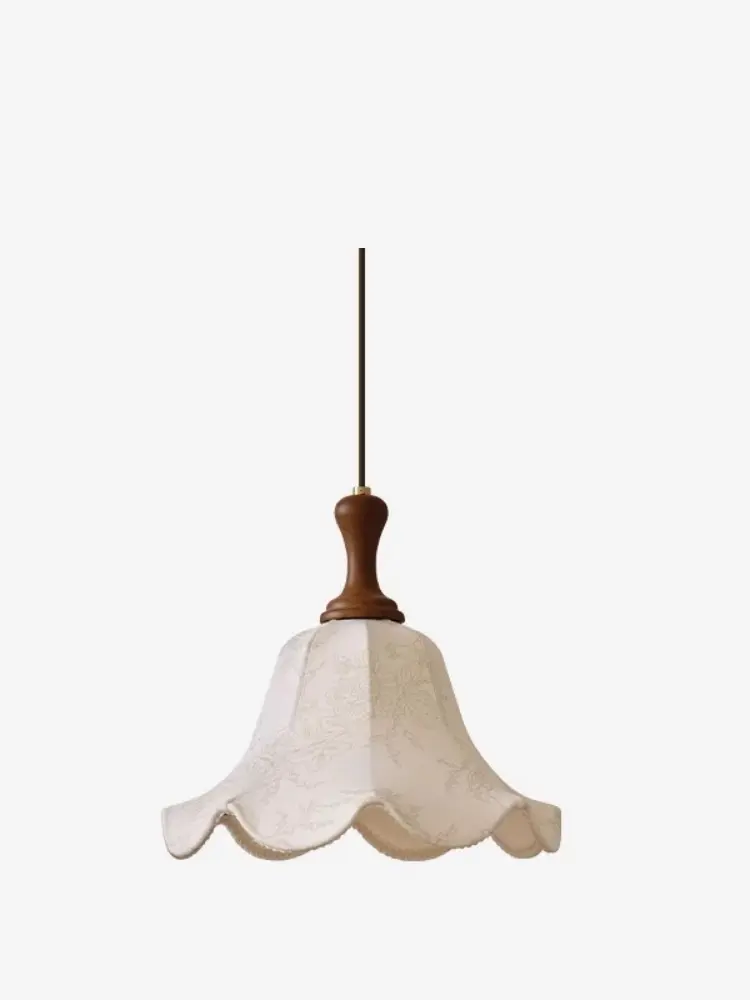 French Vintage Cloth Pendant Light Japan Retro Fabric Modern Ceiling Chandelier Living Room Dining Table Light for Led Room Deco