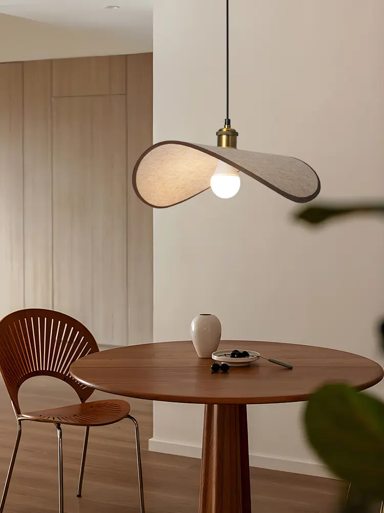 Japan Vintage LED Chandelier Living Room Bedroom Retro Fabric Pendant Lights Cloth Hanging Lamp for Room Decor Mood Light