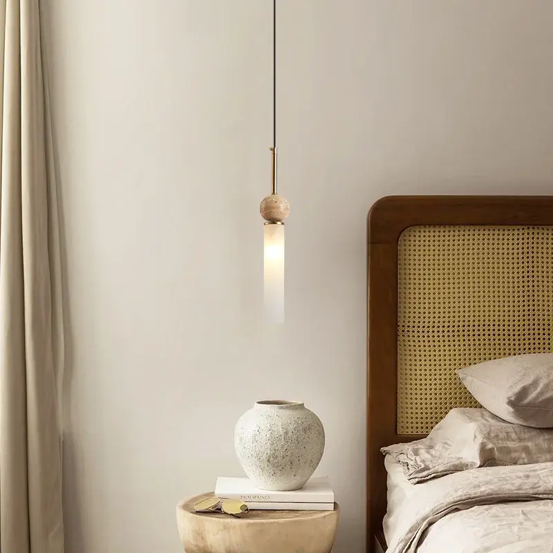 Modern Art Decor Hotel Restaraunt Pendant Lights Natural Stone Led Chandeliers Living Room Bedside Led Light for Home Decor