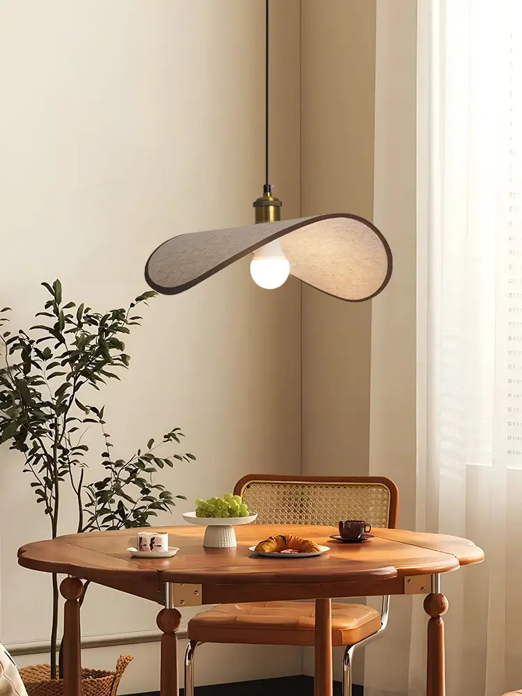 Japan Vintage LED Chandelier Living Room Bedroom Retro Fabric Pendant Lights Cloth Hanging Lamp for Room Decor Mood Light