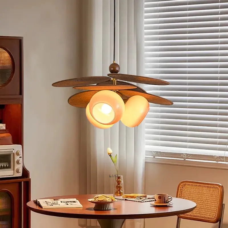 Rattan Weave Pendant Light Japan Vintage Restaurant Hotel Led Chandelier Rustic Living Room Led Lights for Mood Light Lustre