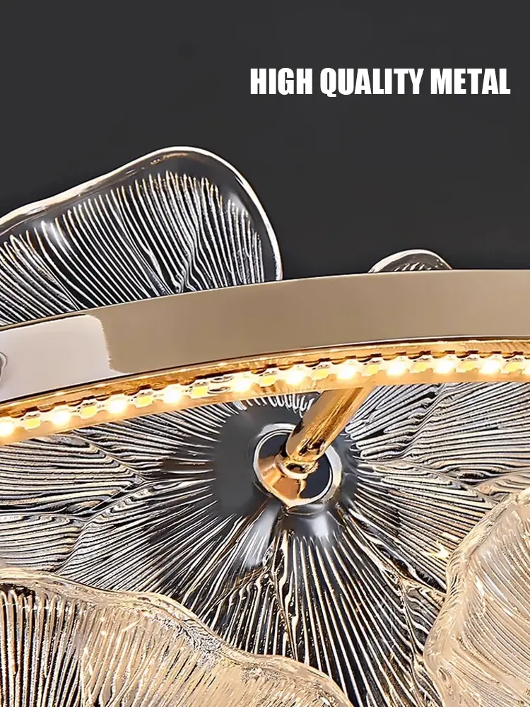 Art Deco Glass Flowers Pendant Lights LED Room Decor Hanging Lamps for Dining Kitchen Table Luxury Chandeliers Lustre