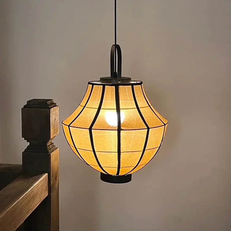 Hotel Restaurant Retro Cloth Chandeliers Japan Fabric Pendant Lights Living Room Bedroom Mood Lights for Home Decor Lustre