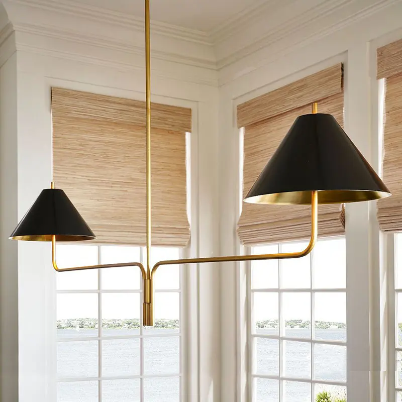 American Vintage Pendant Light Rustic Metal Dining Table Chandelier Minimalist Restaurant Hotel Table Hanging Lamp for Lustre