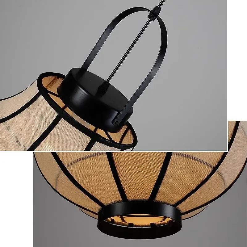 Hotel Restaurant Retro Cloth Chandeliers Japan Fabric Pendant Lights Living Room Bedroom Mood Lights for Home Decor Lustre