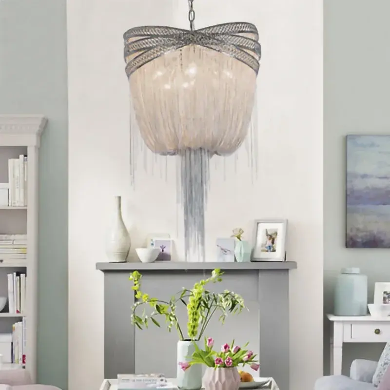 Industrial Tassels Pendant Lights Vintage Chain Hall Chandeliers Living Room Shop Restaurant Hanging Lamps LED Room Decor Lustre