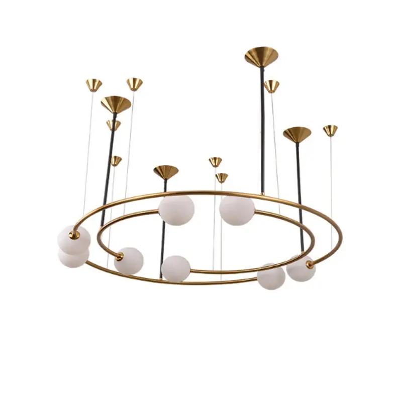 Moonriver Lighting Modern LED Hanging Lamps for Ceiling Living Room Bedroom Pendant Lights Creative Round Chandelier Room Decor