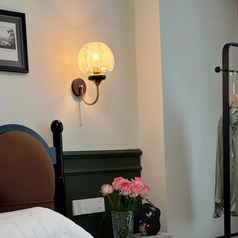Japan Cloth Wall Lamps Vintage Fabric Restaurant Hotel Wall Light Bedside Porch Retro Wall Decoration Mood Light