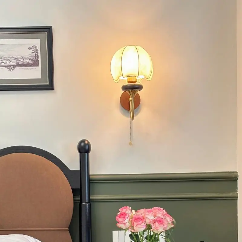Japan Cloth Wall Lamps Vintage Fabric Restaurant Hotel Wall Light Bedside Porch Retro Wall Decoration Mood Light