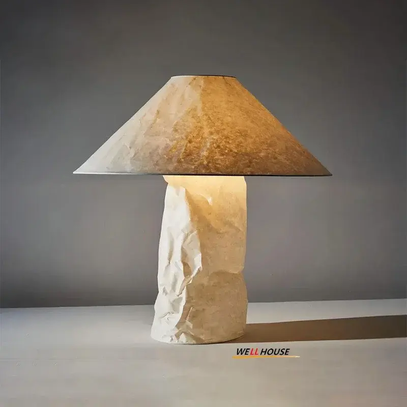 Art Deco Stand Lights Wabi Sabi Paper Floor Lamps Living Room Bedroom Corner Floor Lights Bedside Table Lights for LED