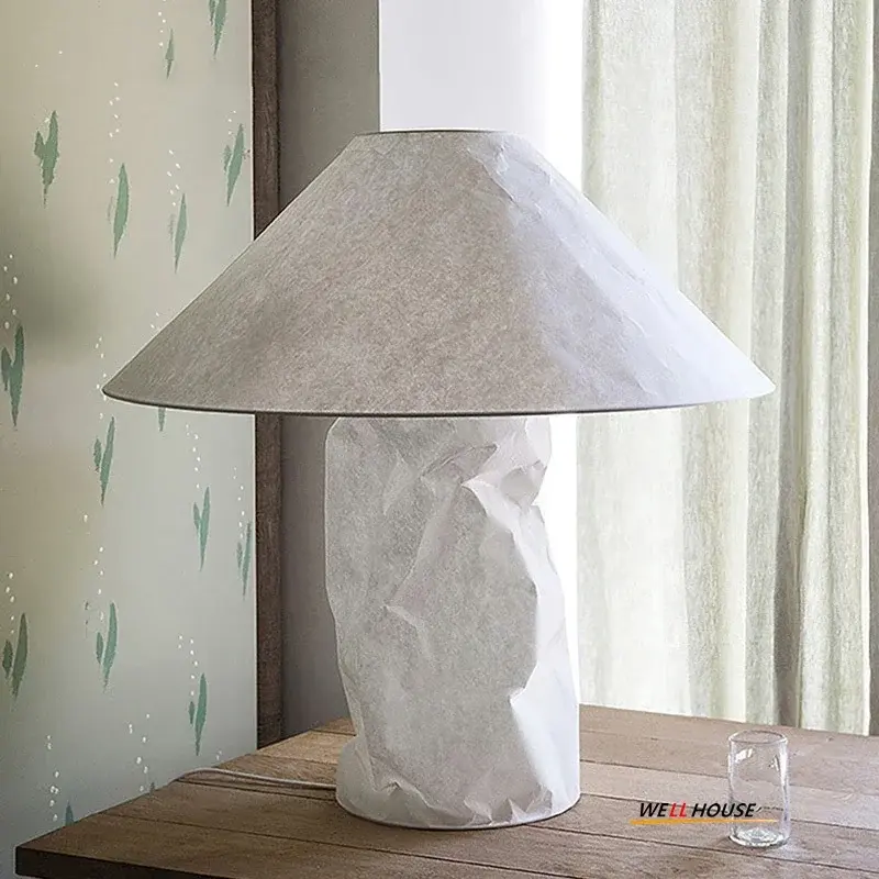 Art Deco Stand Lights Wabi Sabi Paper Floor Lamps Living Room Bedroom Corner Floor Lights Bedside Table Lights for LED