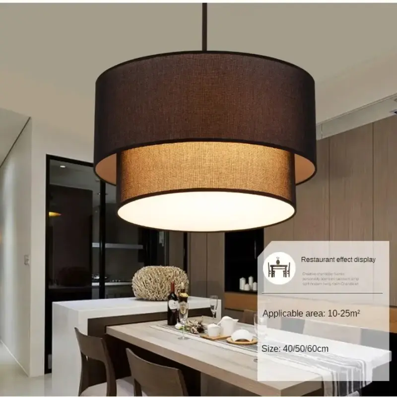 Retro Fabric Pendant Lights Hotel Restaraunt Shop Cloth Art Decor Chandeliers Japan Living Room LED Light for Home Decor Lustre