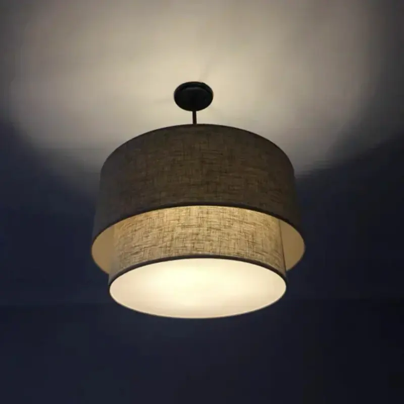 Retro Fabric Pendant Lights Hotel Restaraunt Shop Cloth Art Decor Chandeliers Japan Living Room LED Light for Home Decor Lustre
