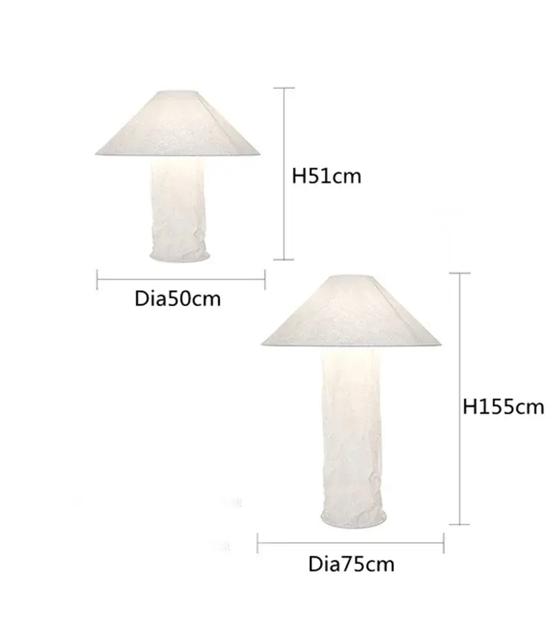 Art Deco Stand Lights Wabi Sabi Paper Floor Lamps Living Room Bedroom Corner Floor Lights Bedside Table Lights for LED