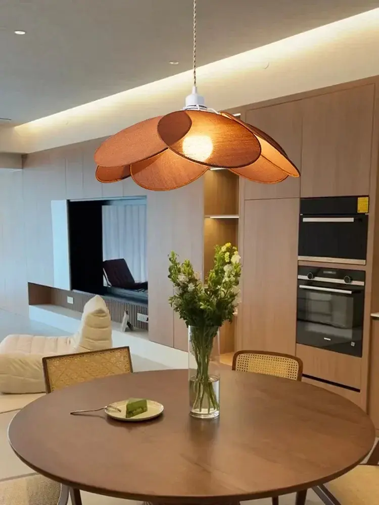 Japan Cloth Pendant Light Coffee Shop Restaurant Fabric E27 Chandelier Living Dining Table Ceiling Light for Home and Decoration