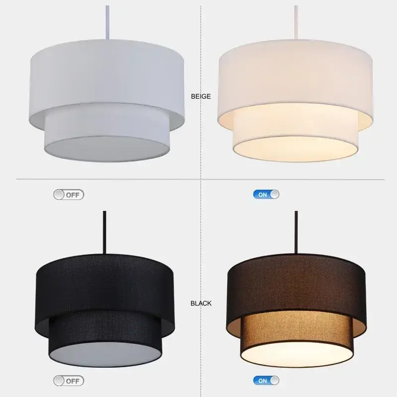 Retro Fabric Pendant Lights Hotel Restaraunt Shop Cloth Art Decor Chandeliers Japan Living Room LED Light for Home Decor Lustre