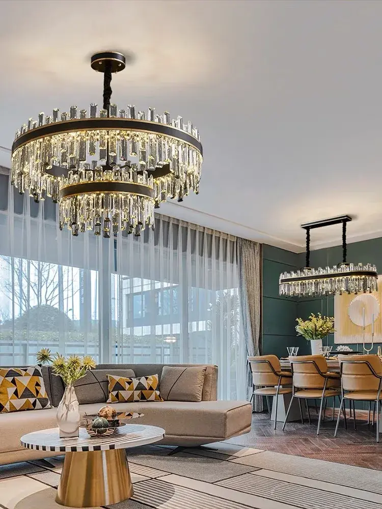 Moonriver Lighting Luxury Crystal Chandelier European Style Living Room Pendant Light Bedroom Restaurant Hanging Lamp for Home