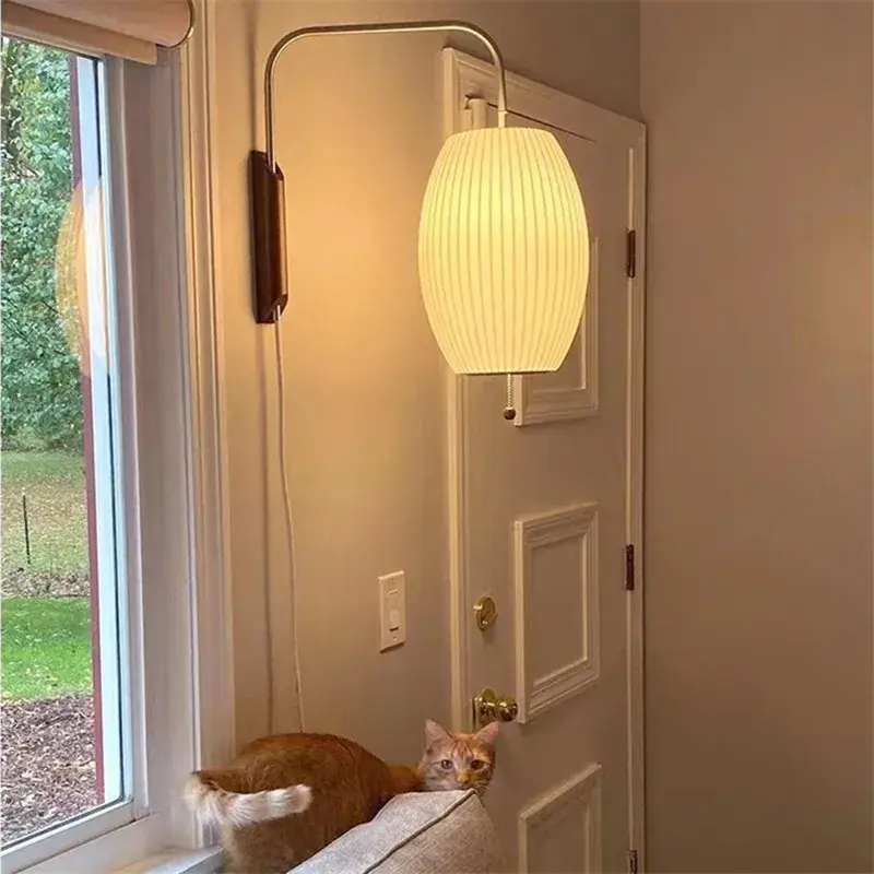 Japan Fabric Porch Wall Lamp Wabi Sabi Silk Living Room Bedroom Wall Light Hotel Lobby Corridor Wall Lamps for Room Decoration