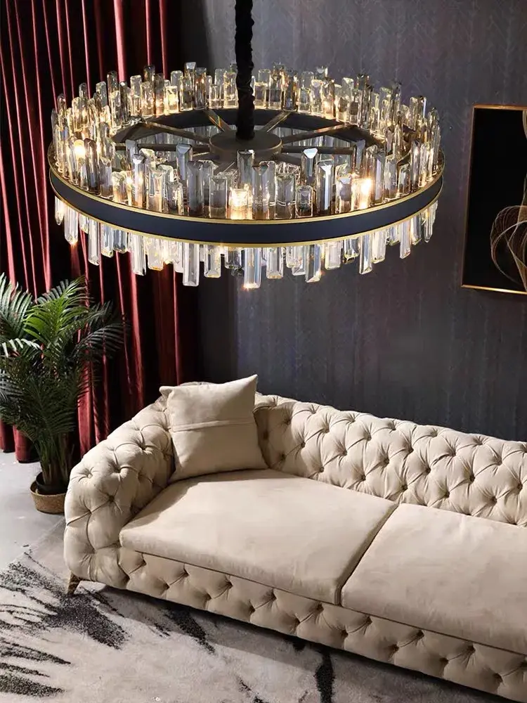 Moonriver Lighting Luxury Crystal Chandelier European Style Living Room Pendant Light Bedroom Restaurant Hanging Lamp for Home