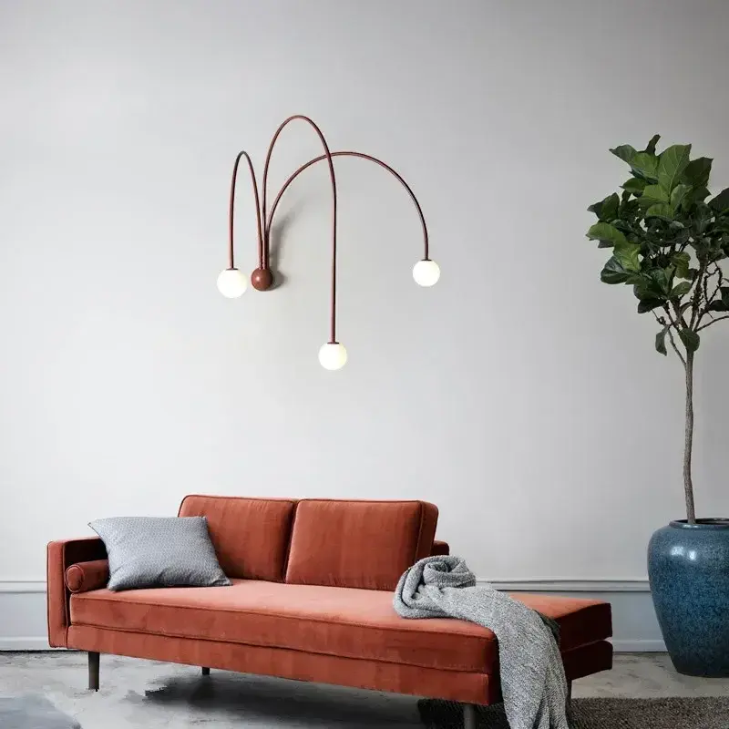 Italian LED Wall Light Living Room Bedside Table Restaurant Lamps for Room Light Iron Glass Wall Lamp  Home Decorations Lustre