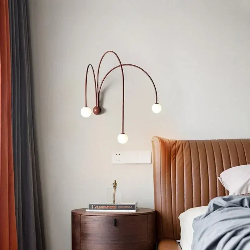 Italian LED Wall Light Living Room Bedside Table Restaurant Lamps for Room Light Iron Glass Wall Lamp  Home Decorations Lustre