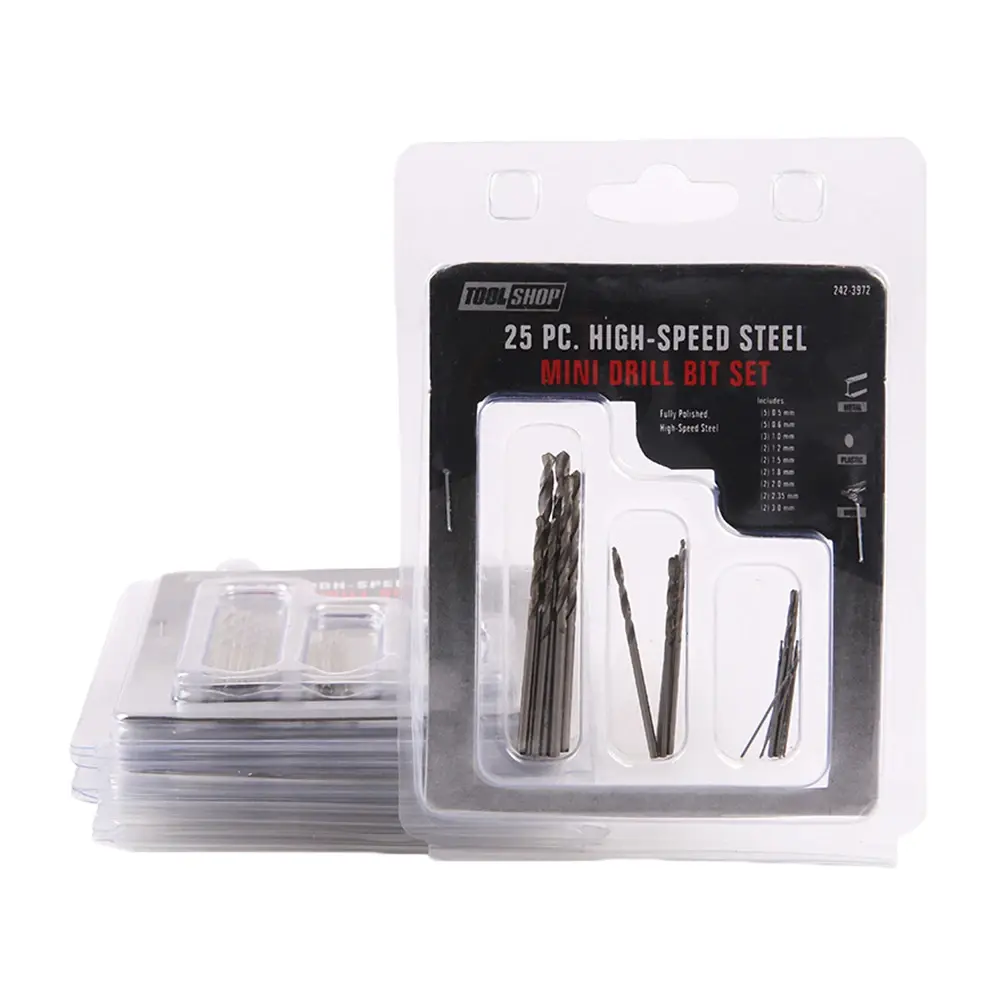 25pcs/set Micro Drill Bits Set 0.5mm~3mm For PCB Crafts& Jewelry Steel Twist Drill Bit Sets For Rotary Tools Wood Drilling