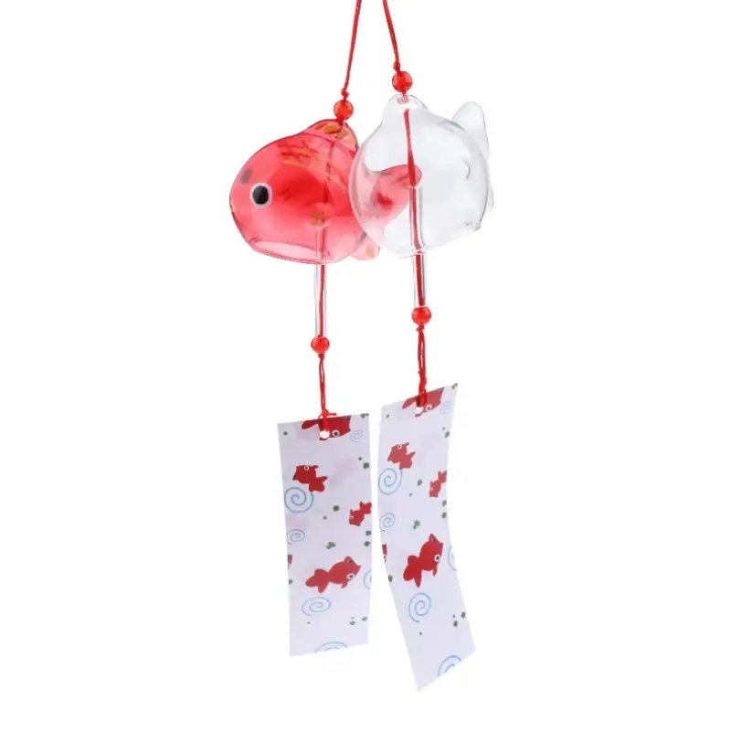 Goldfish Garden Hanging Wind Chime Chimes Japanese Glass Style Outdoor Decor Pendant Furin Decorative Fish Ornament
