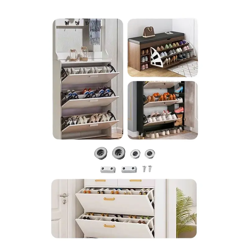 1 Set Furniture Shoe Cabinet Connection Hardware Shoe Cabinet Flipping Frame Fixed Screw Fittings
