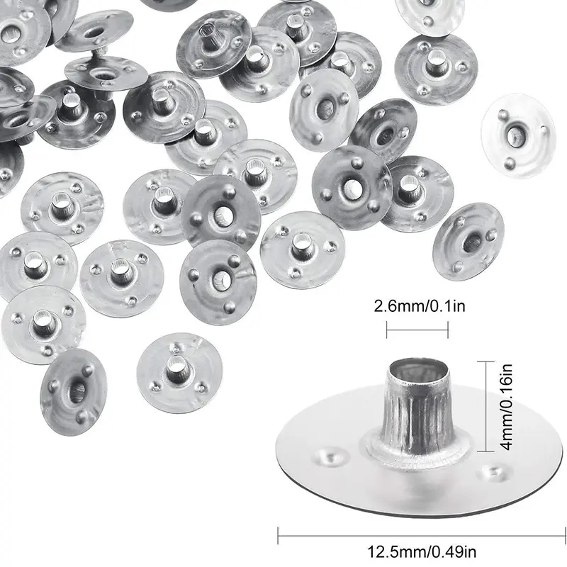 100 Pcs Durable Waxed Candles Making Metal Wick Sustainers Carry Holders Tabs Tool Candle Wicks Base DIY Candle Making