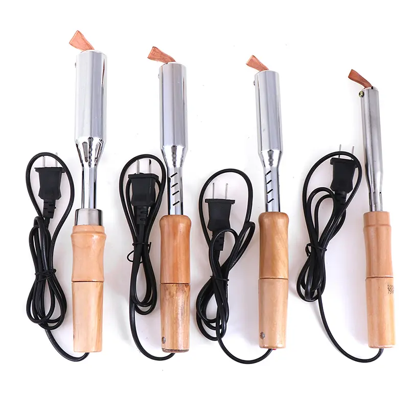 150W/200W Stainless Steel Electric Soldering Iron Solder Welding Chisel Tip With Wood Handle Wooden Handle Soldering Iron!