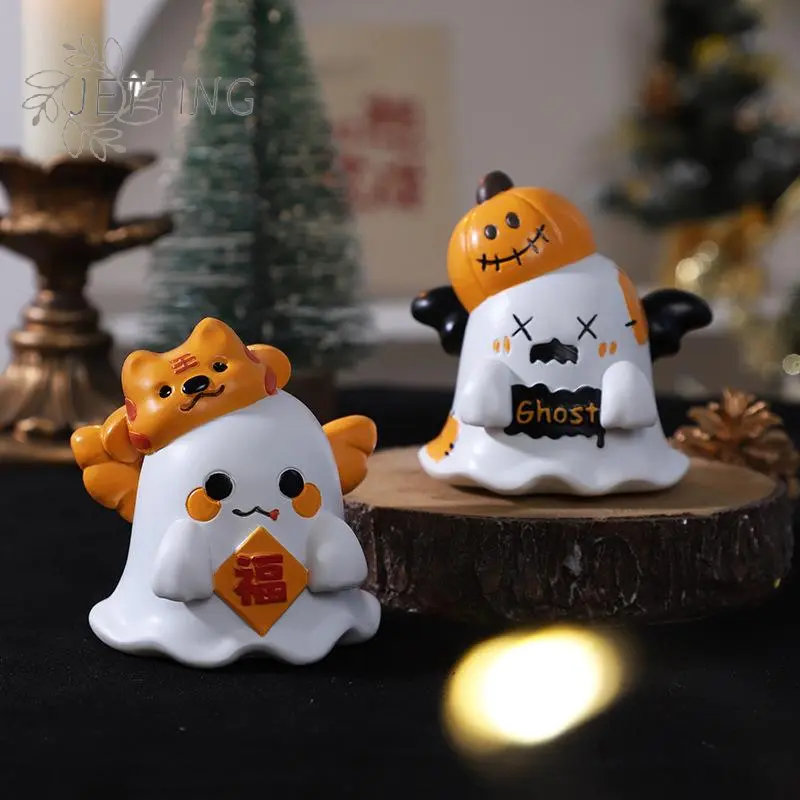 1PC Funny Cute Ghost Statue, Ghosts Small Scary Ghost Figurines, Halloween Home Decorations, Coffee Table Centerpieces Shelf
