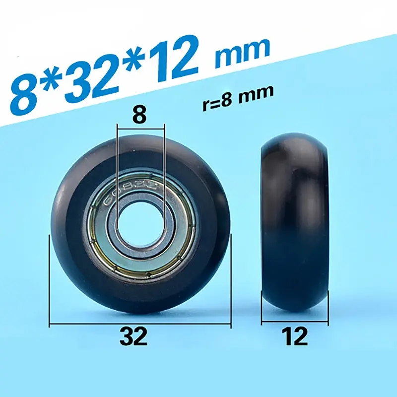 1PC 608ZZ Package Plastic Nylon Wrap POM Line Wire Rope Bearing Pulley Plastic Wheel 608 ZZ 8*32*12mm