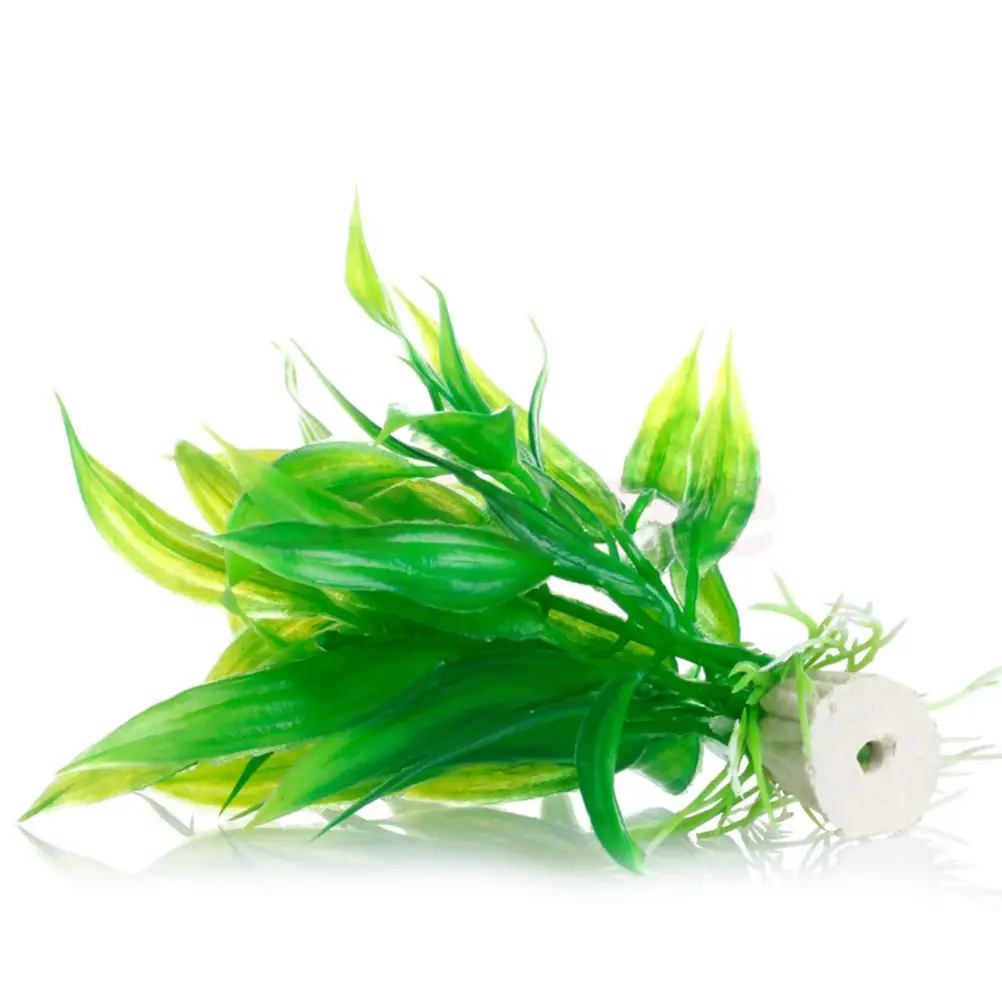 15cm Height Plastic Manmade Water Plant Grass Green For Aquarium Simulation Artificial Plants Decor Akvaryum Dekor