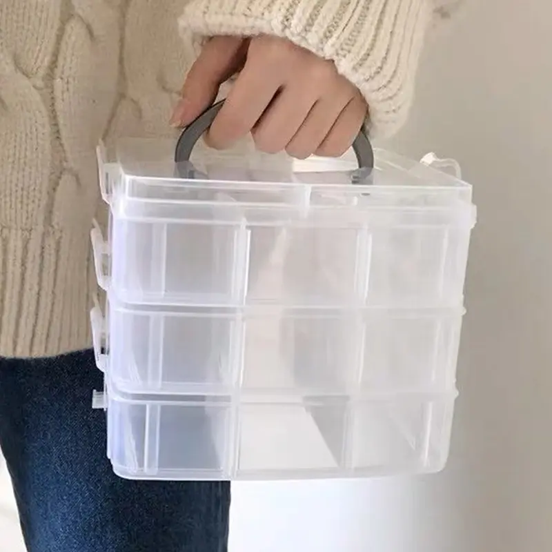 Multi Layer Earring Jewelry Storage Box Large-Capacity Transparent Storage Box Finishing Box Necklace Stud Jewelry Ornament Box