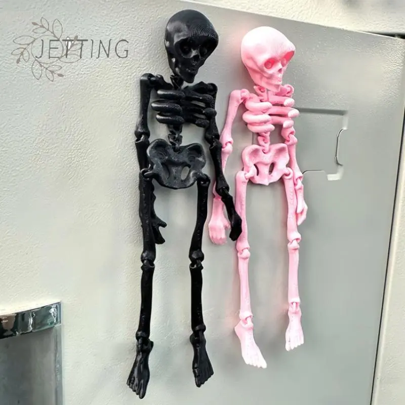 1 Piece Funny Halloween Gift Magnetic Poseable Skull Fridge Magnet Easter Kitchen And Dining Quirky Decor Home Accessory