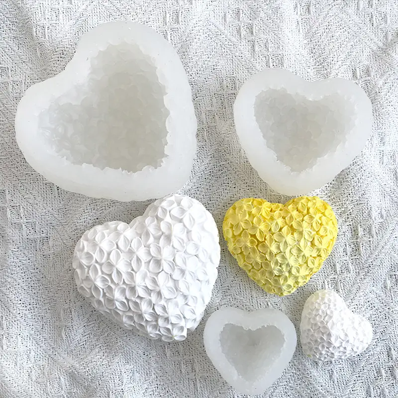 3D Woven Love Silicone Mold Love Heart Resin Candle Mold Mousse Cake Aromatherapy Candle Mould Chocolate Baking Molds Crafts